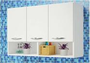 Armário 3 Portas Aéreo Branco Quarto Multiuso Roupas
