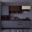 Armário 80cm 1 Porta Basculante Macadâmia