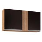 Armário Aéreo 02s Agata 100cm Castanho Preto
