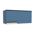 Armário Aéreo 1 Porta Basculante 80cm Azul Orion Cozinha Flórida