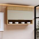 Armário Aéreo 1 Porta Basculante e Nicho 120cm 100% Mdf Realeza Premium