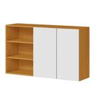 Armário Aéreo 100% Mdf 2 Portas Com Nicho 120cm Luna Cinamomo/branco