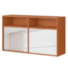 Armário Aéreo 100% MDF Portas de Correr com Vidro Claire Cinamomo/Branco Armário Aéreo 100% MDF Portas de Correr com Vidro Claire Cinamomo/Branco