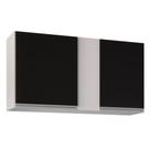 Armário Aéreo 100cm 2 Portas Indiana Branco/Preto - Lumil Móveis Armário Aéreo 100cm 2 Portas Indiana Branco/Preto - Lumil Móveis