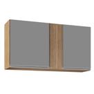 Armário Aéreo 100cm 2 Portas Indiana Castanho/Cinza - Lumil Móveis Armário Aéreo 100cm 2 Portas Indiana Castanho/Cinza - Lumil Móveis
