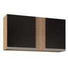 Armário Aéreo 100cm 2 Portas Indiana Castanho/Preto - Lumil Móveis Armário Aéreo 100cm 2 Portas Indiana Castanho/Preto - Lumil Móveis