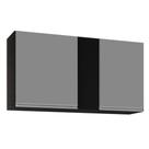 Armário Aéreo 100cm 2 Portas Indiana Preto/Cinza - Lumil Móveis