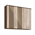 Armario Aereo 120 cm 3 Portas Amendoa/Rustico Loa Nicioli