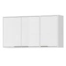 Armario Aereo 120 cm MDP 3 Portas GLOR AGL04 Branco Neve MXM Armario Aereo 120 cm MDP 3 Portas GLOR AGL04 Branco Neve MXM