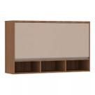 Armário Aéreo 120cm 1 Porta Basculante com Nichos Lari Luciane Móveis