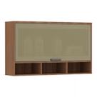 Armário Aéreo 120cm 1 Porta Basculante com Vidro Reflecta Isa Luciane Móveis