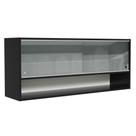 Armário Aéreo 120cm 2 Portas Correr Vidro Neutral 1 Nicho Preto Reims Madesa Preto