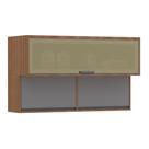Armário Aéreo 120cm 3 Portas Basculantes C/Vidro Reflecta Armário Aéreo 120cm 3 Portas Basculantes C/Vidro Reflecta