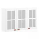 Armário Aéreo 120cm 3 Portas com Vidro Janelinha Cristal Luciane Móveis