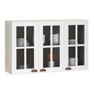 Armário Aéreo 120cm 3 Portas Janelinha Crema Com Branco Pet