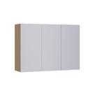 Armário Aéreo 120cm 3 Portas Slim Luciane Móveis Freijó/cinza Cristal