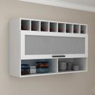 Armário Aéreo 120cm em Mdf com Nichos Adega e 1 Porta de Vidro Basculante Grazi Armário Aéreo 120cm em Mdf com Nichos Adega e 1 Porta de Vidro Basculante Grazi