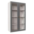 Armário Aéreo 2 Portas 135cm com Porta de Vidro Arizona CabeCasa MadeiraOriginals Branco/Cinza Armário Aéreo 2 Portas 135cm com Porta de Vidro Arizona CabeCasa MadeiraOriginals Branco/Cinza