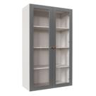 Armário Aéreo 2 Portas 135cm com Porta de Vidro Arizona CabeCasa MadeiraOriginals Branco/Cinza Armário Aéreo 2 Portas 135cm com Porta de Vidro Arizona CabeCasa MadeiraOriginals Branco/Cinza