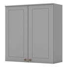 Armário Aéreo 2 Portas 80 cm Nova York Cinza Henn