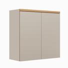 Armário Aéreo 2 Portas Allure Linea Brasil 80cm Mdf Jequitiba/gris Fosco