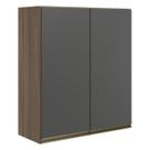Armario Aereo 2 Portas MDF 60 cm Kali 12205 Carvalho Toq Chumbo Nicioli