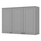 Armário Aéreo 3 Portas 120 Cm Americana Cinza - Henn