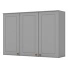 Armário Aéreo 3 Portas 120 cm Americana Cinza Henn Armário Aéreo 3 Portas 120 cm Americana Cinza Henn