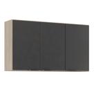 Armário Aéreo 3 Portas 120 cm Firenze Avena Touch Grafito 94331 Demóbile