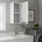 Armário Aéreo 30 cm MDF Branco Fosco com 1 Porta e Prateleira Regulável, Linha Modular para Cozinha, Lavanderia e Banheiro, Entregue Montado