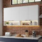 Armario Aéreo 4 Portas Suspenso 61x116 cm com Nicho Organizador para Uso Diário