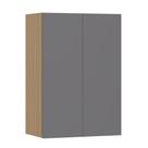 Armário Aéreo 60cm 2 Portas Slim Luciane Móveis Freijó/cinza Puro