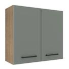 Armário Aéreo 70 Cm 2 Portas Rustic/Cinza Rustic/Cinza