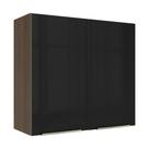 Armário Aéreo 70 cm 2 Portas Rustic/Preto Lux Madesa