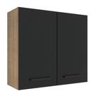Armário Aéreo 70 Cm 2 Portas Rustic/Preto Rustic/Preto