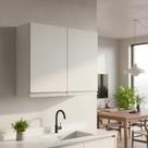 Armário Aéreo 70 cm MDF Branco Fosco com 2 Portas e Prateleira Regulável, Linha Modular para Cozinha, Lavanderia e Banheiro, Entregue Montado