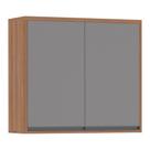 Armário Aéreo 80 Cm 2 Portas 1 Prateleira Vanilla Com Cinza