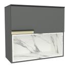 Armário Aéreo 80cm 1 Porta Basculante 1 Nicho Cozinha Flórida