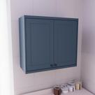 Armário Aéreo 80cm 2 Portas 100% MDF Cozinha Sevilha Herval Azul