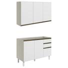 Armario Aereo Balcao Pia 120 cm MDF Kali Bianco Toq Branco Uv Nicioli