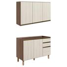 Armario Aereo Balcao Pia 120 Cm Mdf Kali Carvalho Toq Bianco