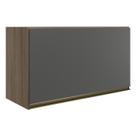Armario Aereo Basc MDF 60 cm Kali 16337 Carvalho Toq Chumbo Nicioli