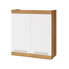 Armário Aéreo Burguesa MDF Com 2 Portas Marrom Freijó Branco