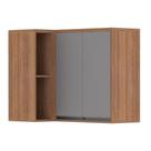 Armário Aéreo Canto 95Cm 2Portas 1Prateleira Vanilla/Cinza