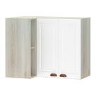 Armário Aéreo Canto Conjugado 2 Portas Lateral Crema/Branco
