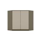 Armário Aéreo Canto Oblíquo 02 Portas Connect Henn Duna Com Cristal