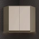 Armário Aéreo Canto Oblíquo 2 Portas 100% MDF Aurora Cinza/Duna/Cristal