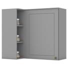 Armario Aereo Canto Reto 1P MDF 94x54 cm Americana C359 Cinza Henn