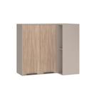 Armário Aéreo Canto Reto 95cm 2 Portas E Nichos Stylo