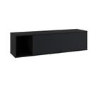 Armário Aéreo Com Nicho E Porta Basculante 35x135x35cm Wlnp135 Preto Ônix